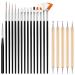 Hanyousheng 20 pieces nail brush set 15 pieces nail design brushes 5 pieces nail art dotting tools for DIY nail art design black