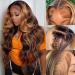 32 inch Ombre Highlight 13x4 HD Lace Front Wigs 180% Density Body Wave Human Hair Msgem Transparent 4/27 Highlight Body Wave Lace Front Human Hair Wigs for Black Women Pre Plucked With Baby Hair 32 Inch 180% Density 13x4 H…