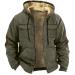 Hanxiulin fleece jacket plush jacket cuddly jacket ceiling hoodie men oversize down jacket lightweight quilted light quilted jacket coat outdoor buffer jacket green 3xl
