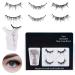 Xijobido Magnetic Lashes with Applicator - No Glue or Eye Liner 2 Pairs Reusable C Curl Magnet Lashes | Long-Lasting False Eyelashes Extension Kit Eye Lash Strips for Natural Voluminous Look