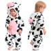COOKY.D Unisex Winter Hooded Romper Jumpsuit 2-36 Months 6-12 Months Cow