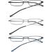 Vevesmundo Compact Metal Reading Glasses with Blue Light Filter & Case - Mini Lightweight Spring Hinge Classic Specs (3.5x) - Buy Online on GoSupps.com
