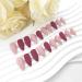 Medium Press on Nails - Burgundy Matte Almond Shape 24Pcs Full Cover Acrylic Fake Nails with Golden Curve Glitter Design Glossy & Stylish Nails for Girls - Buy Online on GoSupps.com