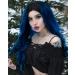 Blue Long Ombre Black Wigs for Women - Dark Root Middle Part | Perfect for Cosplay Parties & Costumes | Shop Now! - Buy Online on GoSupps.com