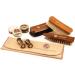 Langer & Messmer High-Quality Munich Shoe Shine Box Available Without Contents or with Multi-Piece Care Set Wooden Shoe Shine Box with Leather Care Creams Shoe Brushes & Cotton Cloths (Mahogany | - Buy Online on GoSupps.com