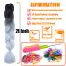 Jumbo Braids Colorful Kanekalon Hair Extensions for DIY Crochet Box Braids - Ombre 2 Tone Black-Silver Gray | 3 Pieces 100g Each 61cm - Buy Online on GoSupps.com