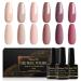 Shining She Gel Nail Polish Nude Gel Nail Polish Set 6 Colours Neutral Nude Pink Brown Gel Polish Set Soak-Off UV/LED Nail Polish Gel Gift for Starter Nail Art Salon DIY Home 8ML