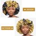 WEIPAO Silk Satin Bonnet - Reversible Large Sleep Cap for Curly Hair | Leaf Print Black+Yellow - Buy Online on GoSupps.com