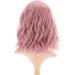 FAELBATY Short Wave Pink Bob Wig with Bangs - Shoulder Length Curly Wavy Synthetic Cosplay Wig for Women and Girls - Pastel Pink Costume Wig - Buy Online on GoSupps.com