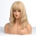 EMMOR Short Blonde Body Wave Bob Wig with Bangs | Heat Resistant Synthetic Fiber | 16 Inch Shoulder Length | Natural Looking Women's Wig - Buy Online on GoSupps.com