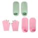 Qukaim Moisturizing Gel Gloves Socks Moisturizing Gel Gloves Socks Set Reusable Hydrating Gel Gloves Sock for Dry Cracked Skin Touch Screen Skin Care Repair Pink Green