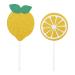 Abaodam 24pcs Lemon Cake Toppers Gold Decor Fruit Cupcake Toppers Birthday Cake Topper Birthday Toppers for Cakes Birthday Cupcake Topper Gold Trim Summer 12 Piece Set Baby