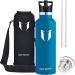 Super Sparrow Stainless Steel Water Bottle - Vacuum Insulated Metal Flask - BPA Free - Sea Blue 620ml - Buy Online on GoSupps.com