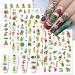 Christmas Nail Art Stickers 3D Self Adhesive Design Christmas Nail Decals Supply Winter Christmas Xmas Tree Snowflakes Nail Decals for Women and Girls DIY Manicure Christmas Nail Decoration