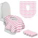 20 Extra Large Toilet Seat Covers Disposable for Kids & Adults-Toilet Covers Disposable for Travel-Toddler Toilet Seat Cover Liners for Potty Training-Individually Wrapped-Waterproof Pink Waves
