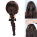 High-Temperature Fiber Make-Up Window Puppet & Hairdressing Training Head - Dark Brown for Cutting Weaving & Coloring - Buy Online on GoSupps.com