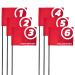 PowerNet 6 Pack Sports Flags | Use for Golf Soccer Football and More | Red Foldable Flagstick | Built in Ground Stake | Easy Setup and Ultra Portable