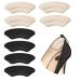 Heel Grip Cushion Pads for Loose Shoes or for preventing blisters 4 Pairs of Lip-Shaped self-Adhesive Shoe Pads (Black/Beige)