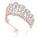 SNOWH Rhinestone Wedding Tiara - Rose Gold Princess Crown for Women and Girls - Buy Online on GoSupps.com