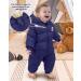 Hooded Winter Romper Down Jacket for Baby Boys and Girls | Warm Snowsuit Coat | Kids Bodysuit Outfit | Long Sleeve Jumpsuit (6-9 Months) Navy Blue - Buy Online on GoSupps.com