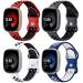 Maledan 4 Pack Sport Band Compatible for Fitbit Versa 3/Versa 4/ Fitbit Sense/ Sense 2 Bands Women Men Soft Wristband Replacement Accessories for Fitbit Versa 3/4 and Sense/ Sense 2 Smart Watch Band Coal Black/Red Black/ Navy White/ White Black S: 5.5"-7.