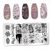 Onsinic Nail Stamping Plates Marble Pattern Nail Art Plate Stencil Tools Stainless Steel Nail Design Stamping Template