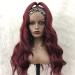 Long Wavy 22 Burgundy Headband Wig for Black Women | 180% Density Synthetic Hair, Heat Resistant - Buy Online on GoSupps.com