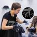 Stylish Coume Hair Stylist Apron with Rhinestone Tools, 3 Pockets - Waterproof Barber Apron for Hairdressers and Salon Professionals - Buy Online on GoSupps.com
