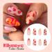 Kikmoya Almond Press on Nails Medium Pink with Red Chili Strawberry Design 24pcs Yellow Stiletto Artificial False Nails for Women and Girls - Buy Online on GoSupps.com