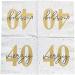 20 White Gold Black Napkins for 40th Birthday - Elegant 33x33 cm Party Supplies | International Shipping - Buy Online on GoSupps.com
