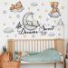 OOTSR Rabbit and Bear Wall Decals Animal Home Decor Wall Stickers Kids Bedroom Baby Nursery Bedroom Living Room Wall Decor