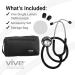 Vive Precision Dualhead Stethoscope - Diaphragm Bell for Nurses, ER, Cardiology, Veterinary - Black - Buy Online on GoSupps.com
