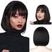 Black Bob Wig with Fringe Straight Short Synthetic Straight Wig for Women Bob Hair Wig Party Cosplay Costume for Women Ladies