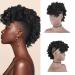 Mohawk Wigs for Black Women Cute and Curly Mohawk Ponytail with Bangs Clip in Hair Extension Afro Faux Hawks Hairpieces  Oseti Clip-on Mohawk Hair for African American Fake Ponytail Wig (1B) 1B
