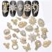 10pcs Sweet 3D Gold Heart Dangle Alloy Glitter Nail Charm Rhinestone Nail Jewelry Pendants Diamond Nail Art Dangle Nail Piercing Charms Alphabet Alloy 3D Nail Art Charm Acrylic Tips - Buy Online on GoSupps.com