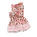 Petyoung Floral Cat Clothes with Leash Small Dog Cat Princess Dress Puppy Skirt Dog Dress Clothes with Leash Pink XL