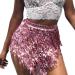 REETAN Boho Sequins Belly Hip Scarf Tassel Fringe Skirt - B-pink | Rave Party Dance Costume for Women and Girls - Buy Online on GoSupps.com