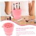 HOOTNEE Silica gel Washing machine brush cleaning pad washer cup tool cosmetic Cleaner scrub cup clean set Multifunction Scrubber cleaning bowl Makeup Tools drying rack 9.20X9.20X8.60CM Pink - Buy Online on GoSupps.com