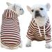 Zweitea Dog Hoodie Shirts for Small & Medium Dogs | Striped Puppy Clothes Soft Sweatshirt & Short Sleeve T-Shirt for All Seasons - XS Coffee - Buy Online on GoSupps.com