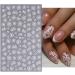 JMEOWIO 9 Sheets Spring White Flower Nail Art Stickers Decals Self-Adhesive Summer Floral Nail Supplies Nail Art Design Decoration Accessories - Buy Online on GoSupps.com