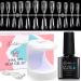 Gelike EC Soft Gel Nail Tip and Glue Gel Kit, Resin Gel Nail Tips with Full Cover and Etched, Acrylic Nail Extensions Kit with Portable UV Light 240PCS Almond & Coffin Shape KIT1(240PCS Almond&Coffin Shape)