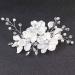 Prosy Bride Wedding Flower Hair Pieces Silver Bridal Pearl Hair Accessories Rhinestones Hair Comb Slides for Women and Girls - Buy Online on GoSupps.com