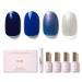 NAILOG Gel Nail Polish Set - 4 Colors Top Coat Color Gel Base 3-In-1 Soak Off UV Gel Polish Kit for Home DIY & Birthday Gifts for Women Midnight Wonder