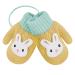 Girls Boys Cute Fox Knitting Short Full Finger Gloves Toddler Kids Winter Thermal Plush Lining Cycling Camping Gloves Mitten for 1-3 Yrs Yellow/3d Rabbit