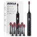 DIKLA Electric Toothbrush,Rechargeable Powered Toothbrush for Adults,Whitening Sonic Toothbrush with 8 Replacement Brush Heads,Last 90 Days,Deep Cleaning Black