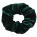 Mytoptrendz Luxurious Premium Plain Smooth Velvet Scrunchie Hair Ties Ponytail Bands (Dark Green)