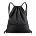 Drawstring Backpack Bag Waterproof Draw String Back Sack with Zip Pocket Gym Drawstring Bags Swim Bag for Men Women Black Upgraded