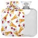 Naanle Watercolor Hot Water Bottle with Cover Transparent 1L Hot Water Bottle for Bed Hand Feet Pain Relief Heat Cold Therapy