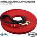 Biothane Drag Line 5m - Durable Water-Resistant Dog Leash with Hand Loop & Brass Carabiner for Small & Large Dogs - 9mm Wide Red - Buy Online on GoSupps.com
