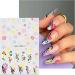 JMEOWIO 10 Sheets Flower Nail Art Stickers Decals Self-Adhesive Spring Summer Line Colorful Floral Nail Supplies Nail Art Design Decoration Accessories - Buy Online on GoSupps.com